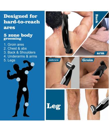 Body Groin Trimmer & Electric Back Shaver for Men - Waterproof Manscaping Trimmer with Back Attachment & Type-C USB Charge - Buy Online on GoSupps.com