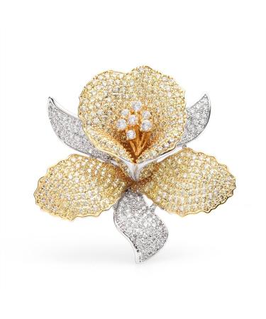 Pin Jewelry Gifts for Women Ladies Fashion Accessories Ladies Elegant Rhinestone Flower Brooch Wedding Banquet Party Brooch Flower Shaped Brooch Brooches & Pins