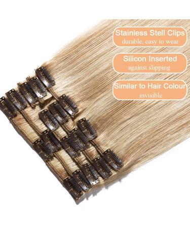 Elailite Clip-In Hair Extensions - 18 Clips Real Hair Balayage Set 20cm 45g #18/613 Ash Blond & Bleached Blonde - Buy Online on GoSupps.com