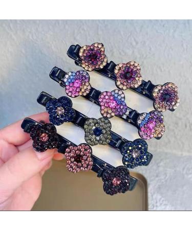 Sparkling Crystal Stone Braided Hair Clips Crystal Stone Braided Hair Clips Braided Hair Clips for Women Hair Clips for Quick Change of Look Styling (4PCS-C) - Buy Online on GoSupps.com