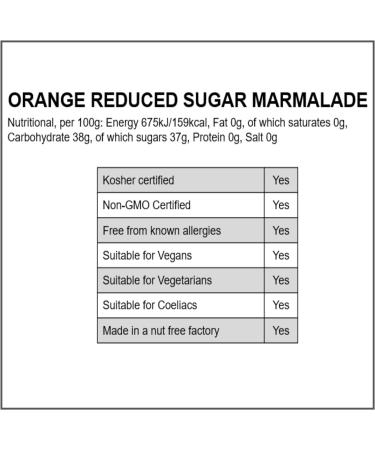 Wilkin & Sons Tiptree Orange Reduced Sugar Marmalade Medium Cut / 6 x 200g jars/Vegetarian Vegan Coeliac friendly/Gluten-Free/Made in the UK - Buy Online on GoSupps.com