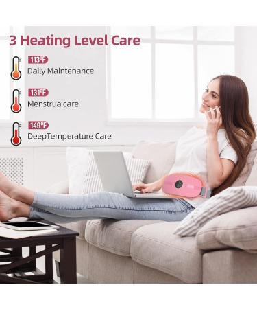 Portable Cordless Menstrual Heating Pad with 3 Heat Levels and Massage Modes - Fast Heating Belly Wrap for Women - Buy Online on GoSupps.com