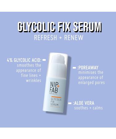 Nip + Fab Glycolic Acid Fix Serum with Aloe Vera - Anti-Aging AHA Treatment for Fine Lines, Wrinkles, and Pores - Skin Toning Formula - 1.01 oz - Buy Online on GoSupps.com