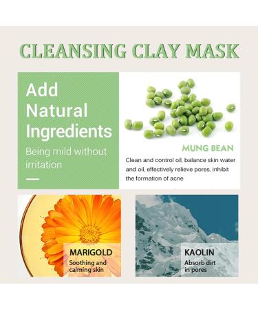 Mung Bean Clay Mask - Cleansing Face Mask Mud Mask For Balance Water And Oil Deep Hydrating Skin Smooth And Tender Clay Face Mask Improve Pore Acne-Prone & Oily Skin Face Masks Skincare 120g - Buy Online on GoSupps.com