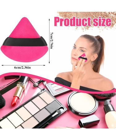 Pimoys 6-Piece Triangle Powder Puff Set | Soft Velour Sponge for Loose Powder & Foundation | Beauty Makeup Tool - Rose Red - Buy Online on GoSupps.com
