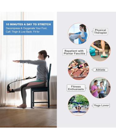 Plantar Fasciitis Relief: Foot and Calf Stretcher with Yoga Strap for Hamstring and Leg Stretches - Buy Online on GoSupps.com