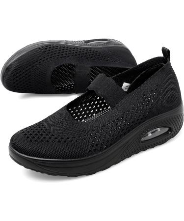 Touchmosees Women Mary Jane Platform Sneakers - Orthopedic Diabetic Walking Shoes - Black/2165, Size 8.5 - Buy Online on GoSupps.com