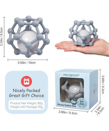 MCGMITT Teething Toys for Baby - Soft Silicone Teething Ball Rattle Toy for Babies 3-12 Months - Grey - Buy Online on GoSupps.com
