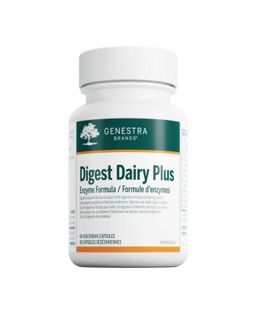 Genestra Brands - Digest Dairy Plus - Enzyme Formula to Assist Digestion of Dairy Products - 60 Vegetable Capsules