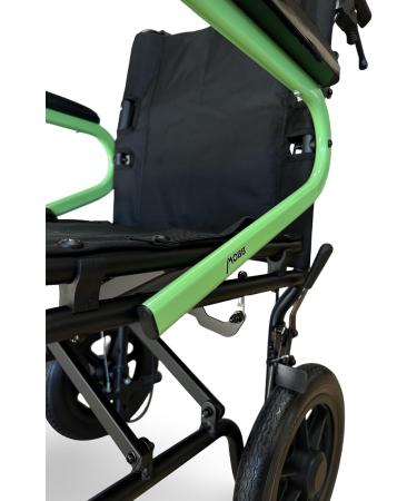 MOBB Transport Wheelchair w/Handbrake 12" Wheels Swing Away Legrest Foldable Backrest 18 Seat Width 300lbs Weight Capacity Lime Green - Buy Online on GoSupps.com