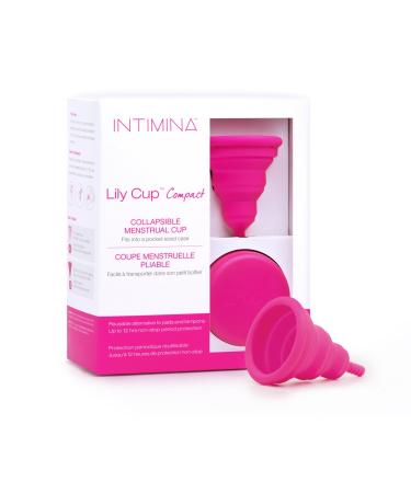 Intimina Lily Cup Compact - Small Menstrual Cup with Flat-fold Compact Design, Disposable Menstrual Cups, Period Cup Reusable (Size B)