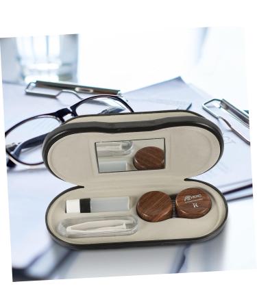 Buy Gatuida 3 Sets of Stylish Glasses Cases - Dual Purpose Travel & Contact Lens Storage - Wooden Grain Design & Leather Finish - Buy Online on GoSupps.com