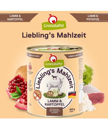 Granapet Liebling's Meal Lamb & Potato Wet Dog Food - Grain-Free Sugar-Free 6 x 800g Pack - Buy Online on GoSupps.com