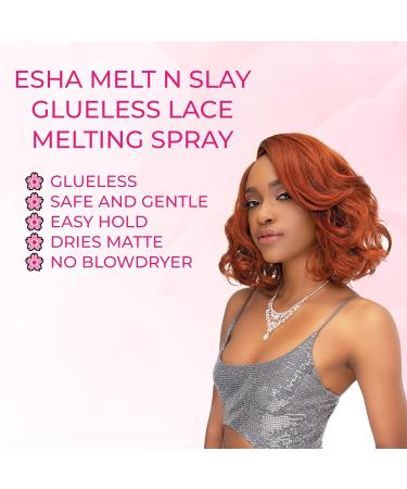 Esha Melt N Slay Glueless Lace Spray Melting and Holding for Wigs Lace Bond Adhesive Spray for Closure Wigs Extensions Strong Natural Forming Hold Protect Edges (354ML) - Buy Online on GoSupps.com