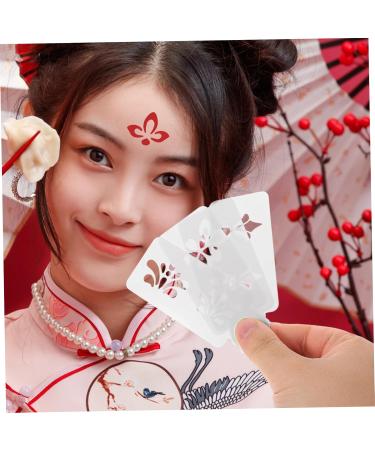 BELLIFFY 1 Set Hanfu Forehead Patch Facial Painting Stencils Birth Stencil Face Paint White Pvc - Buy Online on GoSupps.com