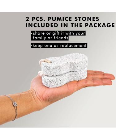 Jairestone Natural Earth Lava Pumice Stone for Feet - Foot Callus Remover - Shower Foot Scrubber - Pack of 2 - Buy Online on GoSupps.com