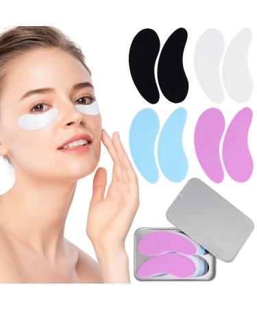 Joez Wonderful Under Eye Patches 4 Pairs Silicone Reusable Eye Patches Under Eye Mask for Skin Care Effect to Reduce Wrinkles and Fine Lines Tin Case