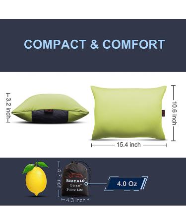 RIOYALO X-Foam Inflatable Camping Pillow Lite | Removable Cover | Neck Lumbar Support | Washable Ultralight Portable for Backpacking, Hiking, Travel | Small (Apple Green) - Buy Online on GoSupps.com
