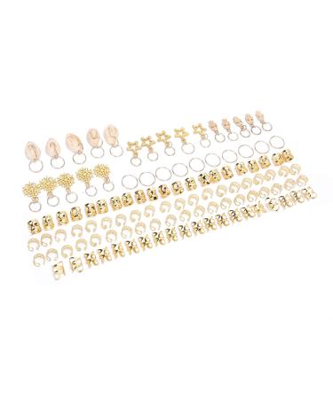 110-Piece Hair Braid Rings Set - DIY Dreadlocks Clips Hoops & Accessories for Stunning Hair Styles - Buy Online on GoSupps.com