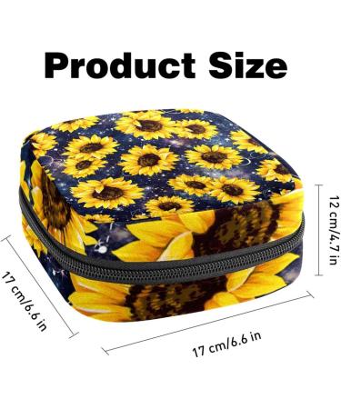 Women's Yellow Sunflower Binding-Up Bag | Tampon Storage with Zip Pockets - Stylish & Functional Menstrual Organizer - Buy Online on GoSupps.com