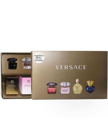 Versace Gifts & Sets Womens Mini Set (Crystal Noir/Bright Crystal/Eros Pour Femme EDT Pour Femme Dylan Blue EDP) Crystal Noir Bright Crystal Eros Dylan Blue