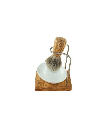 DOM shaving brush set 3 pieces made of olive wood type 2
