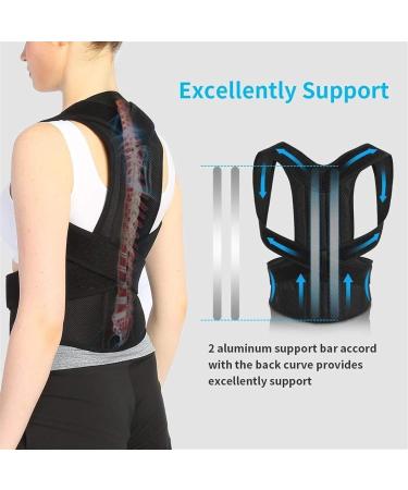 Female Male Posture Corrector Adjustable Magnetic Back Support Nylon Elastic Shoulder Back Brace Corset Back Belt (Color : Black Size : Medium) Black 4X-Large - Buy Online on GoSupps.com