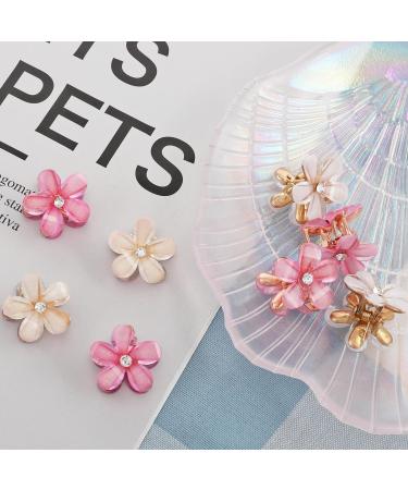 cobee 16PCS Flower Hair Clips Crystal Rhinestone Petal Hair Clip Small Hair Clips Mini Hair Claw Clips Fashion Hair Accessories for Women Girls Birthday and Wedding Party Daily (Beige Pink) - Buy Online on GoSupps.com