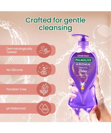 PalmoLive Aroma Absolute Relax Body Wash 750ml - 100% Natural Ylang Ylang & Iris Extracts | pH Balanced Shower Gel for Soft Skin | Unisex Body Wash - International Shipping Available - Buy Online on GoSupps.com