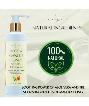 Lather Green - Aloe & Manuka Honey Body Wash for Sensitive Skin Natural & Moisturizing 8 fl oz - Buy Online on GoSupps.com
