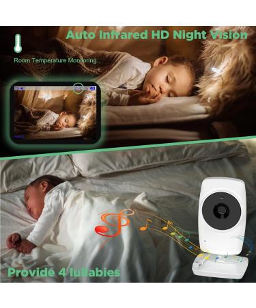 Pasuidu 3.2 inch Baby Monitor with Camera 2.4 GHz Eco Mode Lullabies 2x Zoom Temperature Display & VOX | International Shipping - Buy Online on GoSupps.com