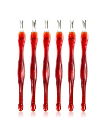 Cuticle knife Trimmer 24 Pack Cuticle ForkTrimmer Nail Cuticle Remover Trimmer Pusher Dead Skin with Double Head V-Shaped Fork Manicure Pedicure Cleaner Care Tools for Home and Nail Shop (R)