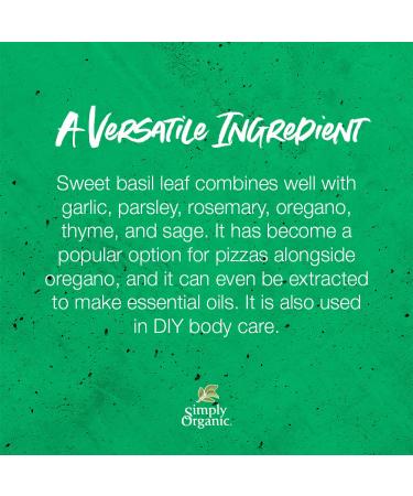 Simply Organic Basil 0.54 oz - Premium Culinary Herb for Flavorful Dishes - Buy Online on GoSupps.com