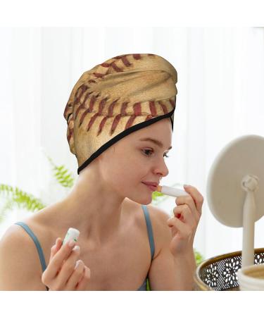 Vintage Baseball Microfiber Hair Towel - Soft Super Absorbent Coral Velvet Wrap for Long Curly & Thick Hair - Buy Online on GoSupps.com