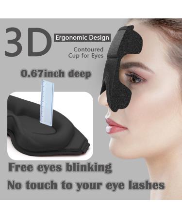 Buy Black Sleep Mask for Men & Women | 3D Eye Mask for Lash Extensions & Travel - No Pressure Design - Buy Online on GoSupps.com