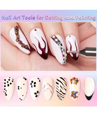 Makartt 6Pcs Nail Art Brushes Kit - Liner, Flat, Round & Angled Gel Nail Brushes, Dotting Tools, Rhinestones Picker - Perfect for Nail Salon and DIY Home Manicures - Buy Online on GoSupps.com