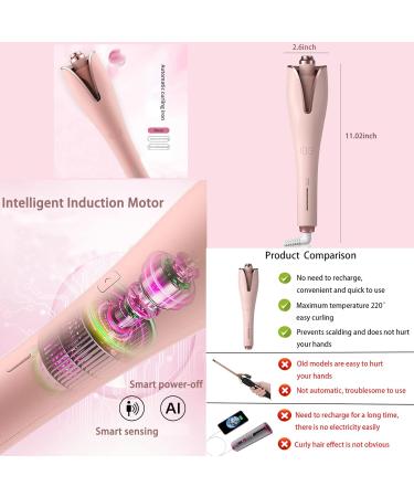 YUENTOEN Automatic Curling Iron - Fast Heating Hair Waver & Curlers - 4 Temperature Settings - Pink Hair Styling Tool - Buy Online on GoSupps.com