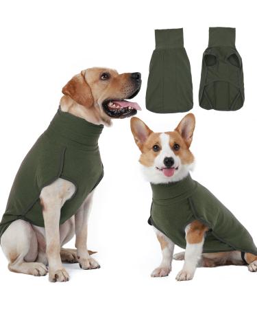 Hjyokuso dog sweater dog coat fleece sweater dog dog sweater for small medium -sized large dog warm and light dog sweater winter coat dog outdoor dog coat dog jacket -Gr n 3xl green green