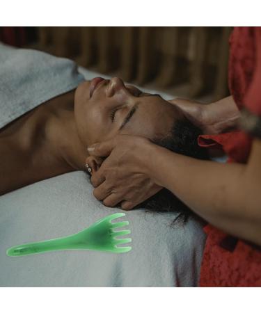 Baluue Gua Sha Face Massage Tools - 2-Piece Claw & Sparkling Head Scalp Massager - Acupuncture Pen for Neck & Skin Care - Green 16.5x5.5x3cm - Buy Online on GoSupps.com