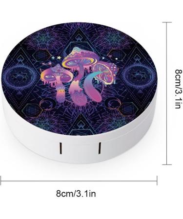 Bagea-Ka Magic Mushrooms Psychedelic Art Pattern Contact Lens Case - Eye Care Kit with Tweezers Solution Bottle & Mirror - Travel & Home Use - Buy Online on GoSupps.com