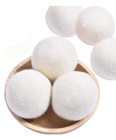 Organic Wool Dryer Balls XL,Handmade Laundry Dryer Balls Reusable Natural Fabric Softener, Dryer Sheets Alternative,100 Percent New Zealand Wool XL Dryer Ball,Reduce Wrinkles 6 Count (Pack of 1) White