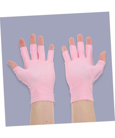 FRCOLOR 2 Pairs Nail Gloves Pink Nail Polish Gel Nail Art Salon Gloves Fingerless Driving Gloves Nail Art Uv Gloves Fingerless Gloves Nail Uv Gloves Spandex Apparel - Buy Online on GoSupps.com