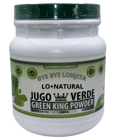 JUGO VERDE (GREEN KING POWDER) Super detox 16 oz Dietary supplement 100% natural Vegan no gluten no sugars "BYE BYE LONJITA" GREEN TEA MORINGA SPINACH and MORE FIBER