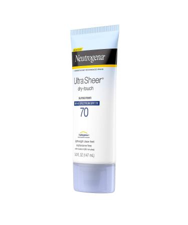 Neutrogena Ultra Sheer SPF 70 Sunscreen Lotion | UVA/UVB Protection | Oxybenzone-Free | Light & Water Resistant | Non-Comedogenic - 5 fl. oz - Buy Online on GoSupps.com