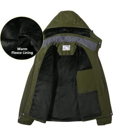 CAMEL Men's Winter Ski Jacket | Waterproof Snow Coat with Hood | X-Large Army Green - Buy Online on GoSupps.com