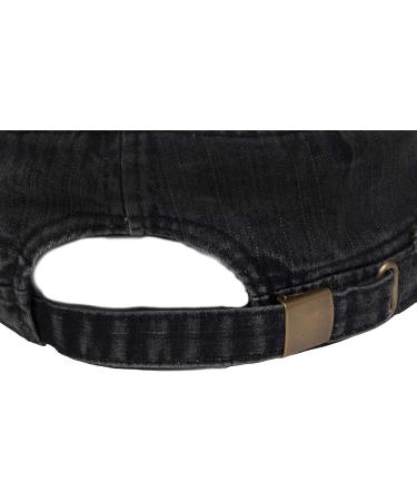 Stylbreaker Military Cap - Washed Destroyed Vintage Look Adjustable Unisex - Black 04023011 - International Shipping - Buy Online on GoSupps.com