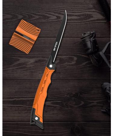 Skyfox Fishing Folding Filleting Knife - G4416 German Stainless Steel Non-Stick Blade & Sharpener - Perfect for Fishing & Hunting - Buy Online on GoSupps.com