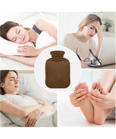 Brown Hot Water Bottle with Cover - Pain Relief & Bed Warmer for Cramps - 2L International Shipping - Buy Online on GoSupps.com