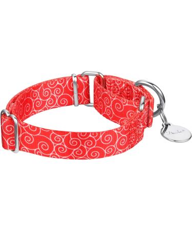 Dazzber Martingale Dog Collar for Puppies | No Pull Anti-Escape | Adjustable Size 25.4-38.1 cm | Red Auspicious Cloud | 5/8 Inch Wide - Perfect for Small Dogs - Buy Online on GoSupps.com