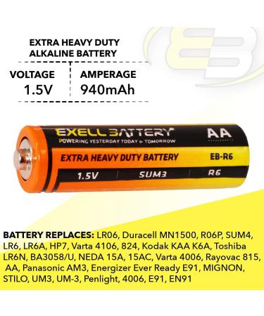 Exell AA Super Heavy-Duty Batteries - Pack of 12 | Long-lasting Reliable Power - International Shipping Available - Buy Online on GoSupps.com